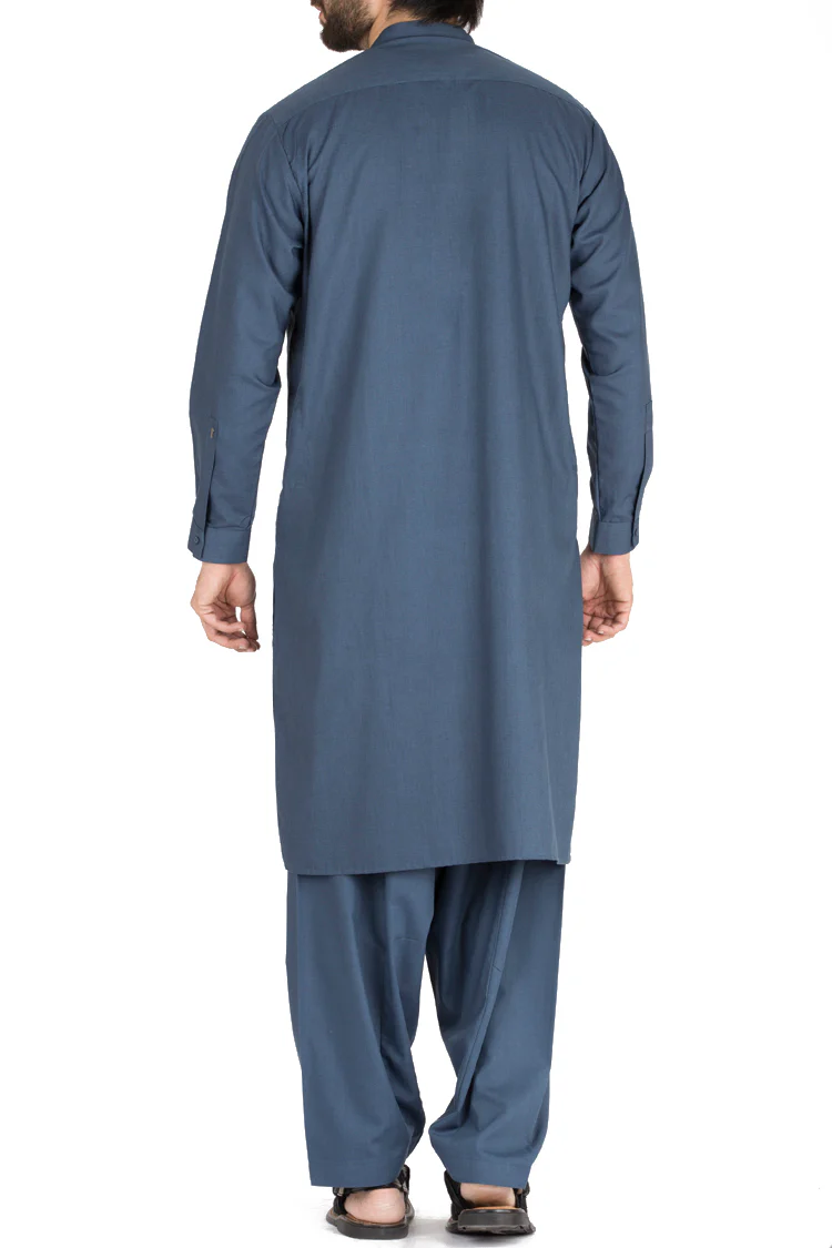 Blue Blended Kameez Shalwar - AL-KS-2411 - Image 3