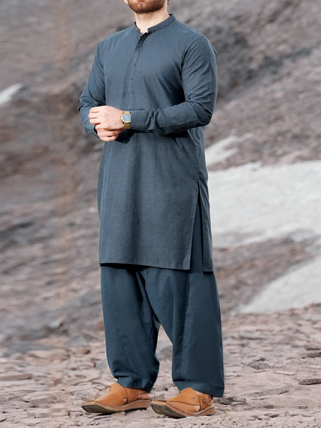 Blue Blended Kameez Shalwar - AL-KS-2420