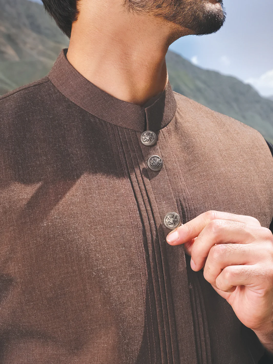 Brown Blended Waistcoat - WC-285 - Image 2