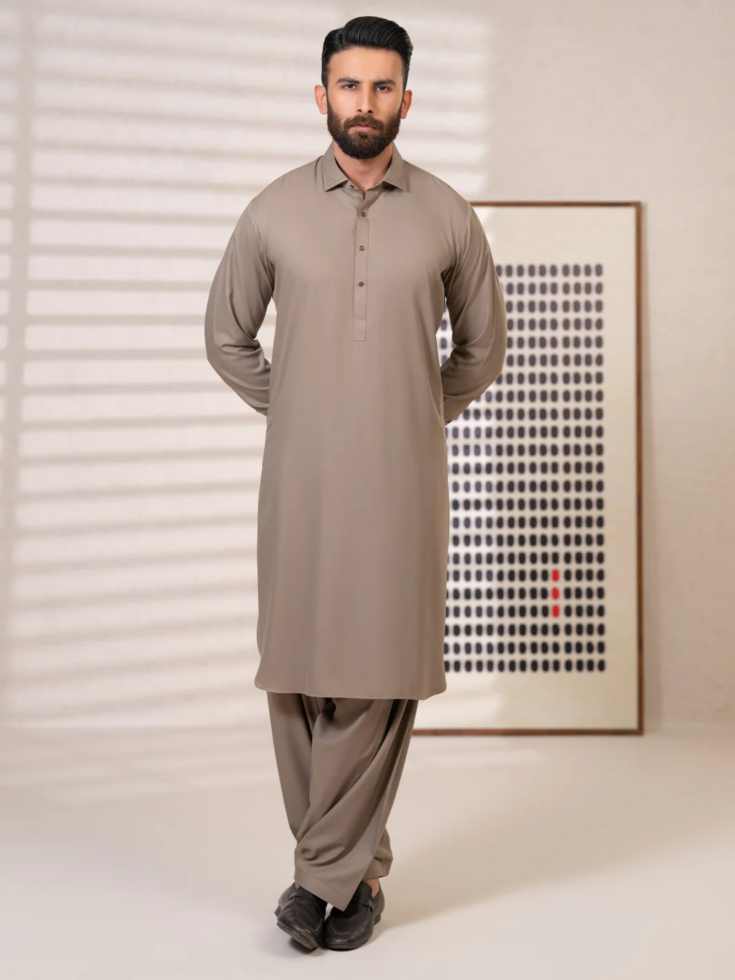 Brown Kameez Shalwar - ALWA-KS-641