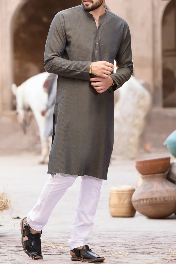 Green Cotton Kurta - AL-K-749