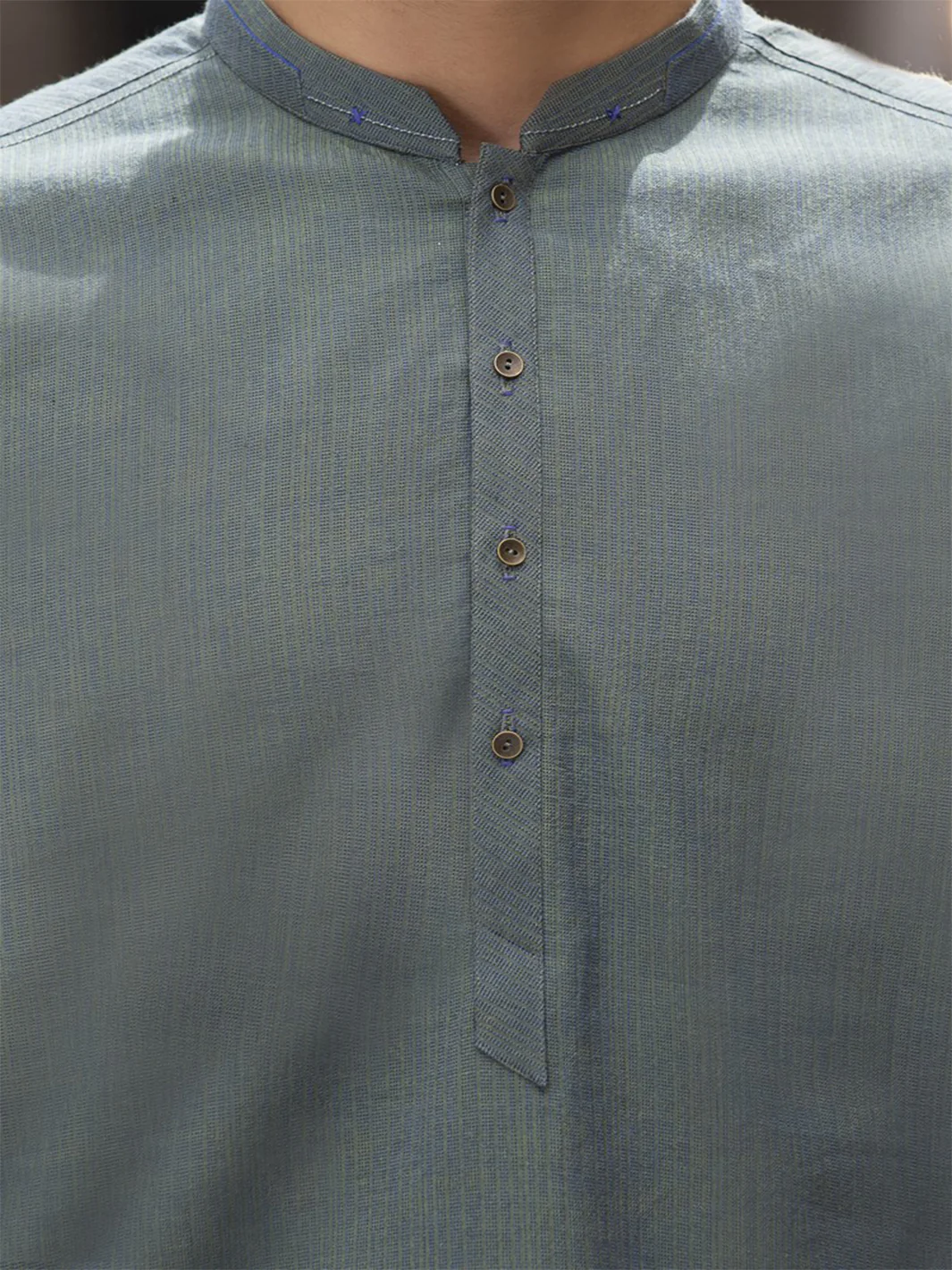 Green Cotton Kurta - AL-K-765 - Image 3