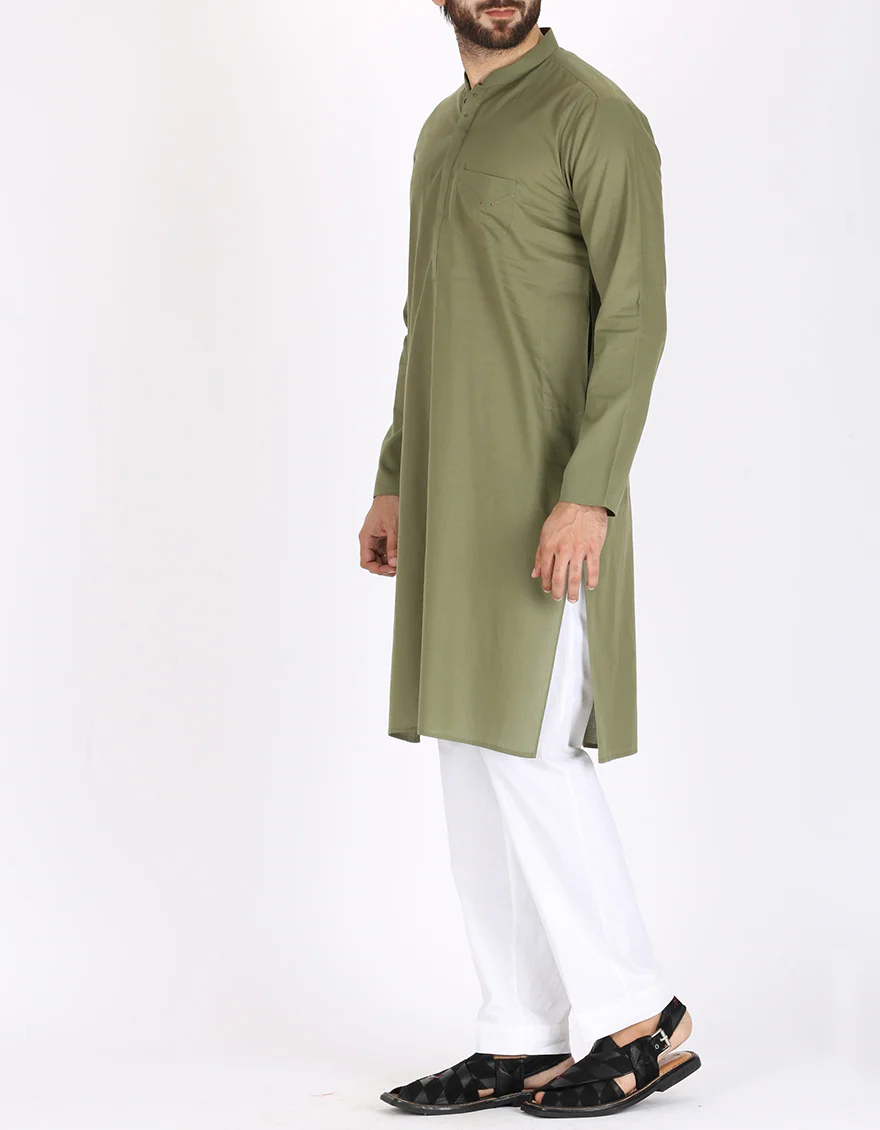 Green Cotton Kurta - AL-K-769