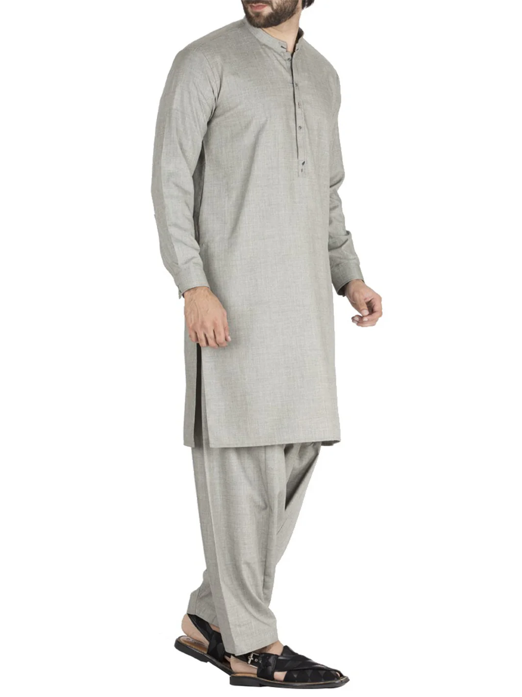 Grey Blended Kameez Shalwar - AL-KS-2415