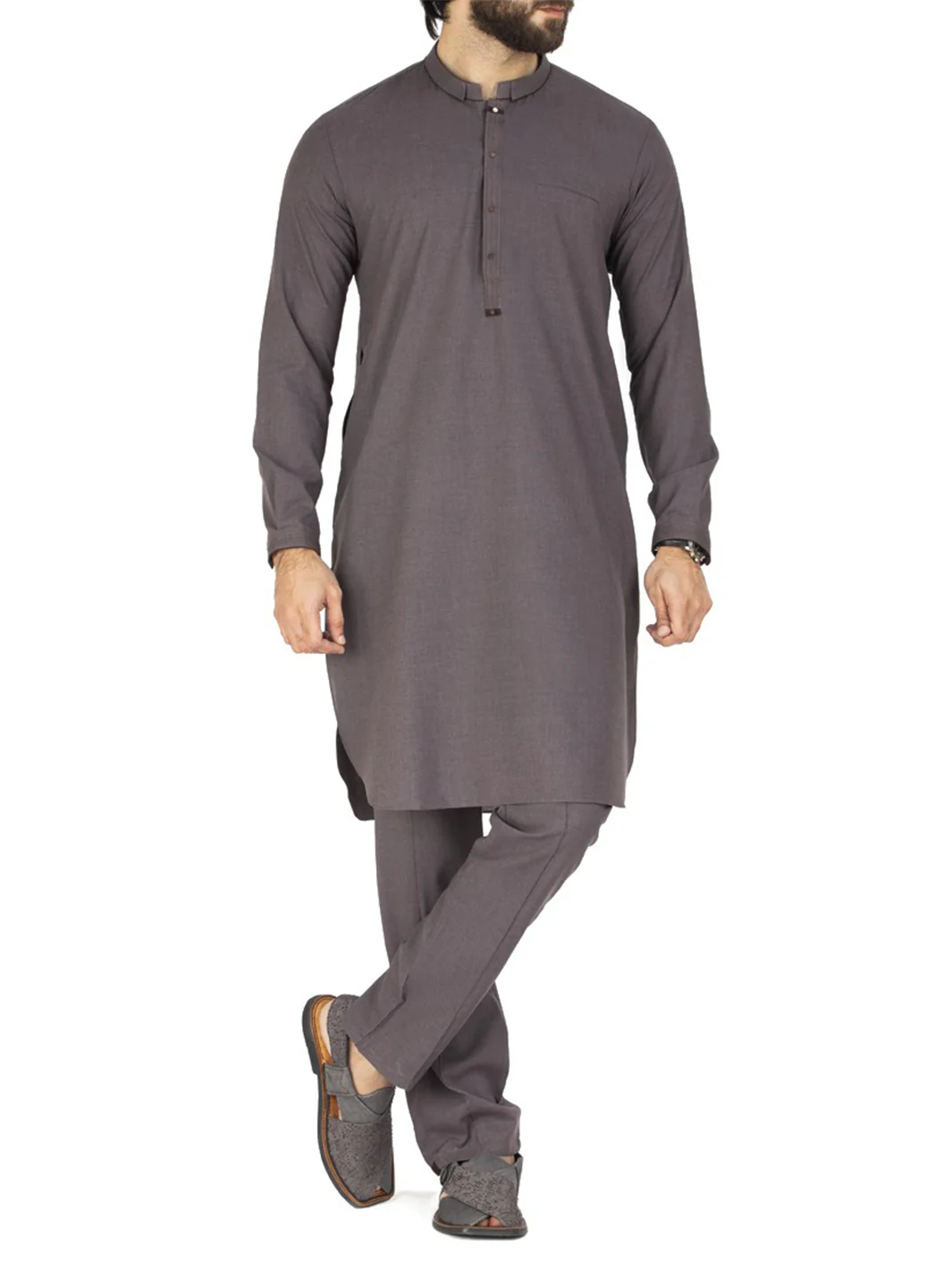 Grey Blended Kameez Shalwar - AL-KS-2442