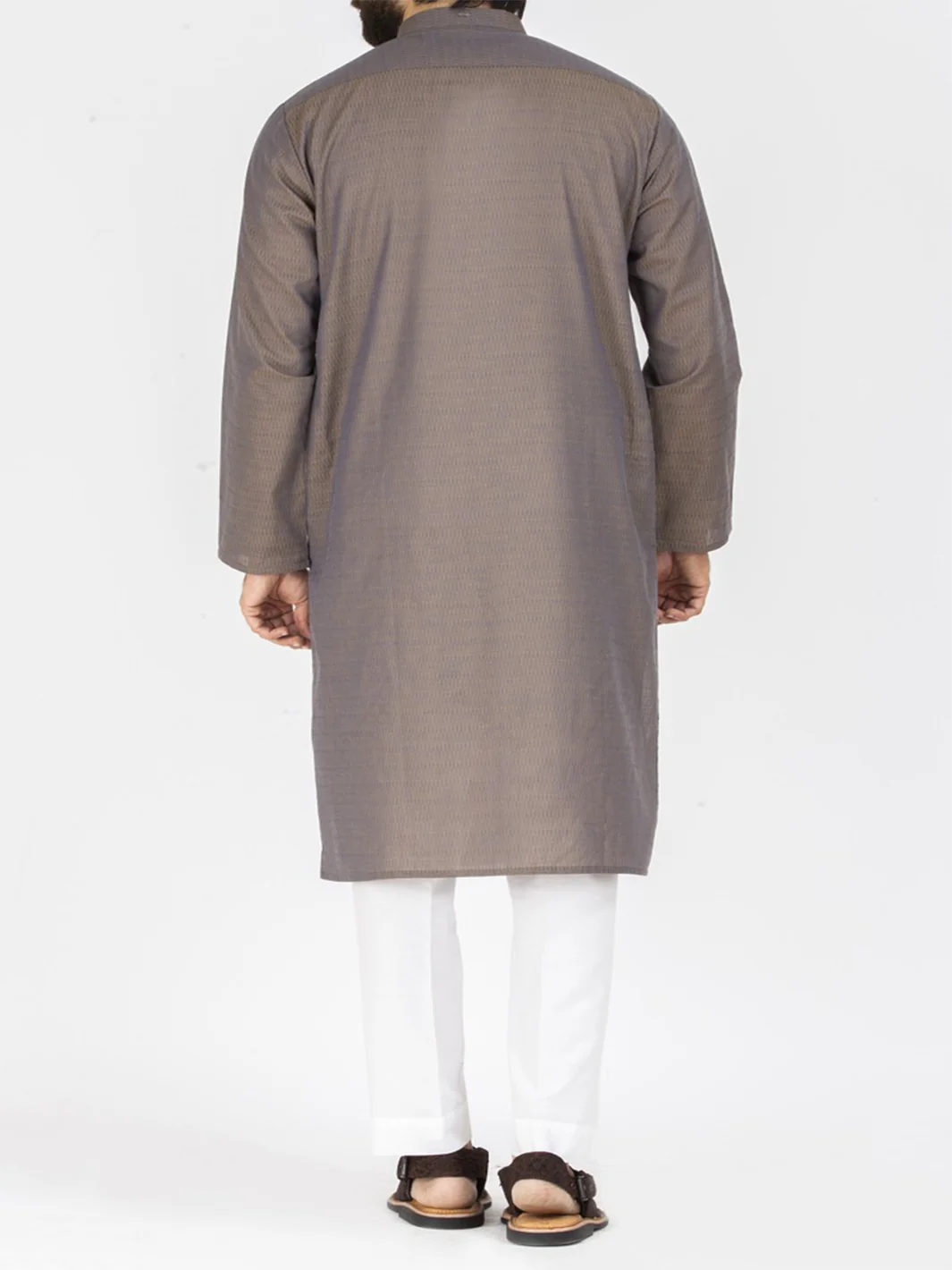 Light Brown Blended Kurta - AL-K-805 - Image 4