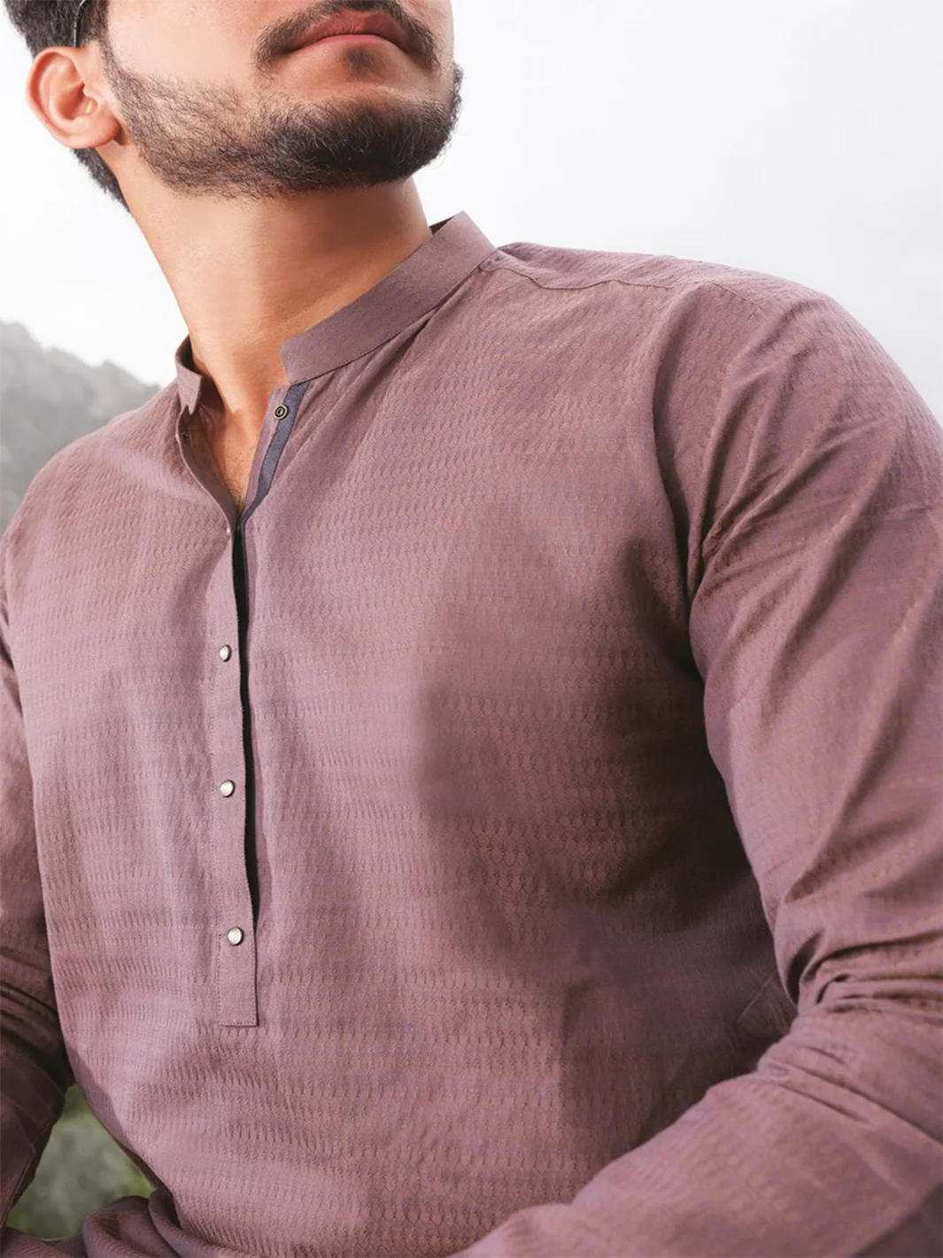 Light Purple Blended Kurta - AL-K-806 - Image 2