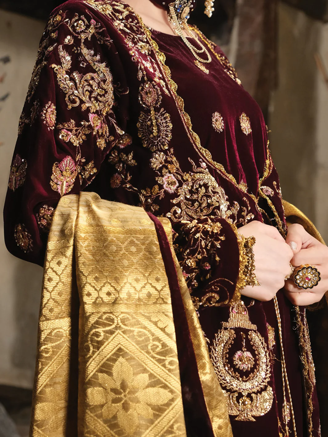 Maroon Velvet 3 Piece Formal Suit - LS-271 - Image 3