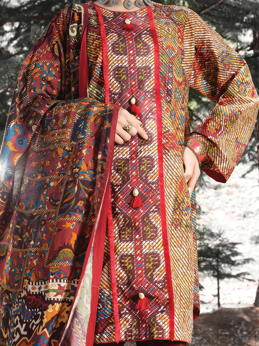 Multicolor Cambric 3 Piece Stitched - AWP-256 - Image 3