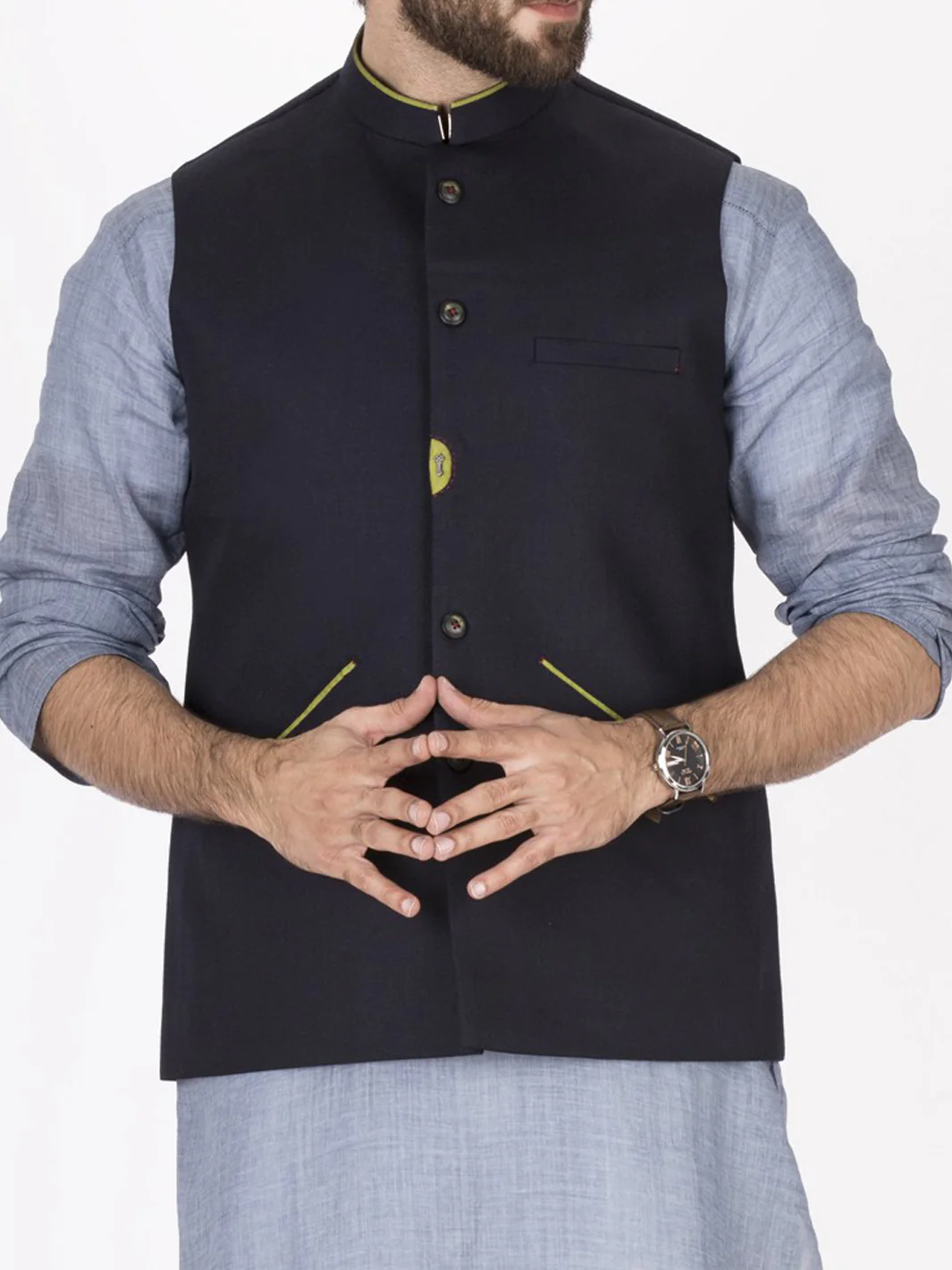 Navy Blue Waistcoat - WC-231 - Image 2