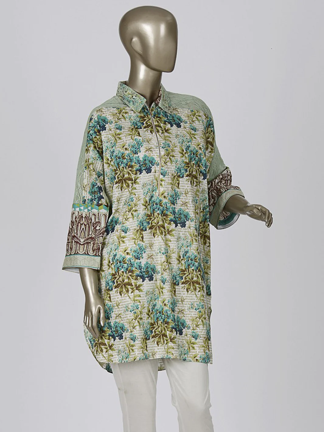 Off White Cotton Tunic - LK-513B - Image 4