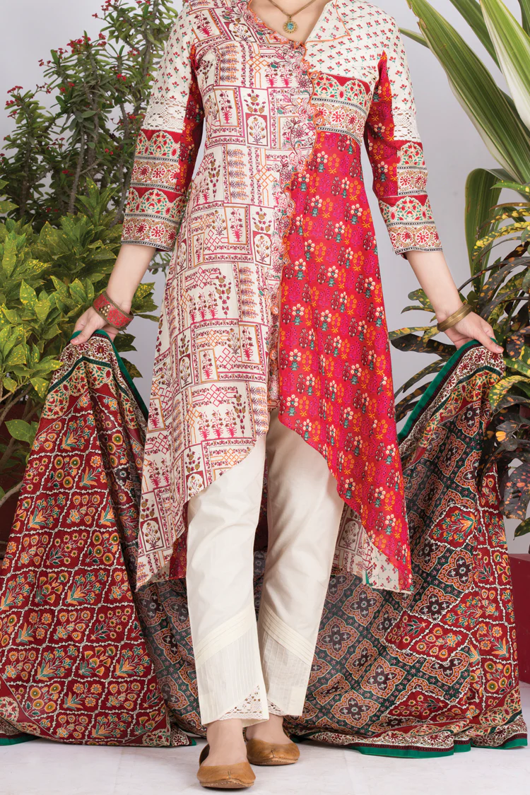 Off White Lawn 3 Piece Stitched - ALP-700