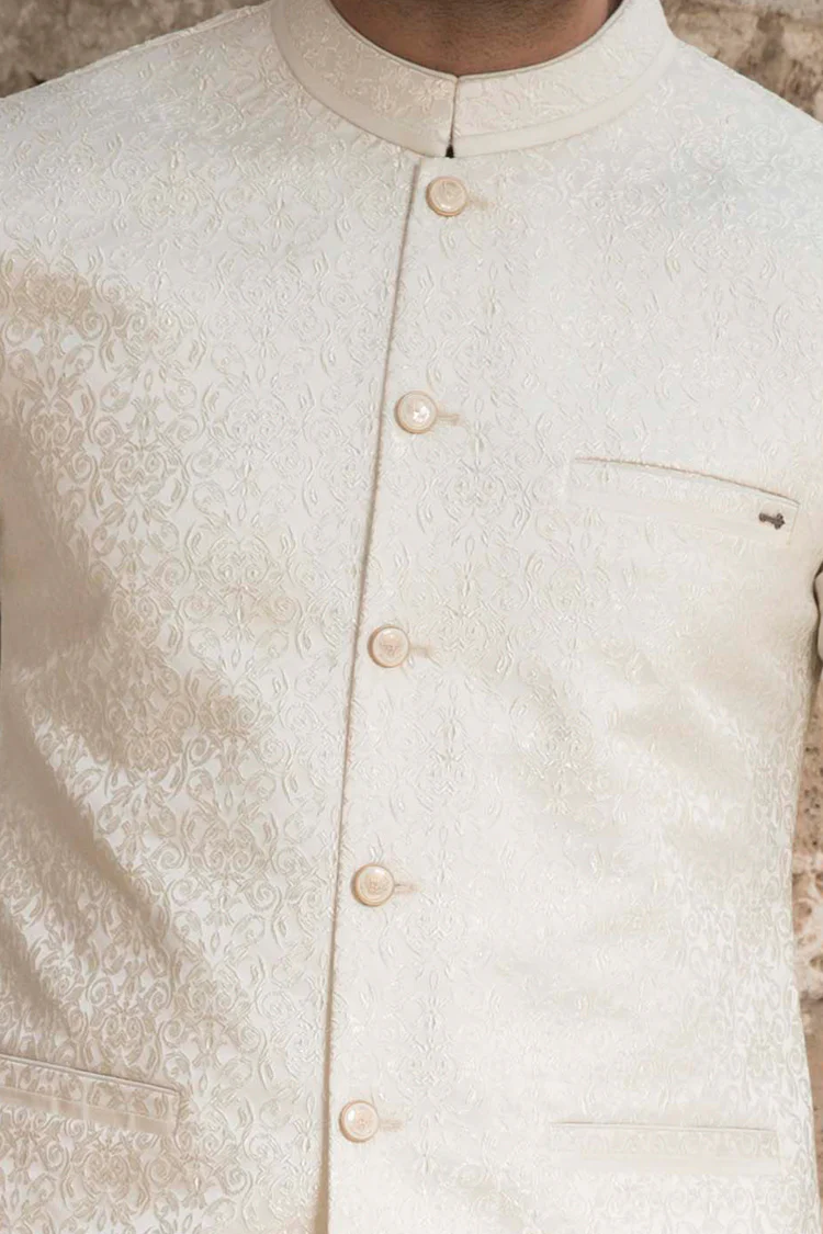 Off White Waistcoat - WC-268 - Image 3