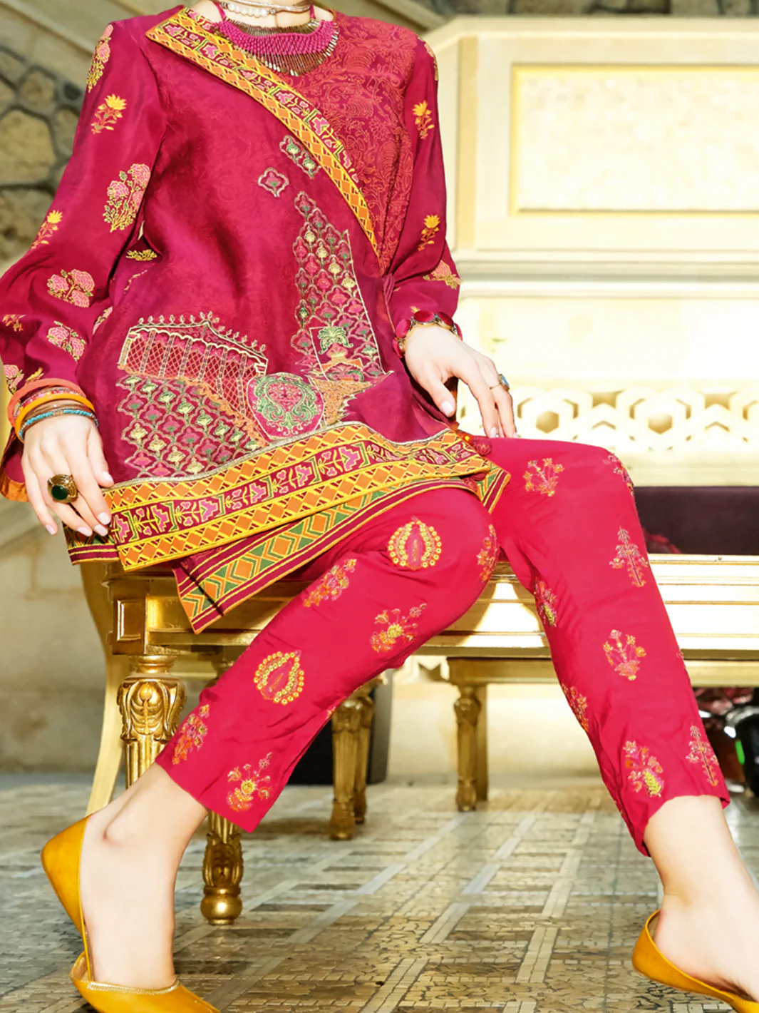 Pink Cotton Silk Tunic - LK-681 - Image 3