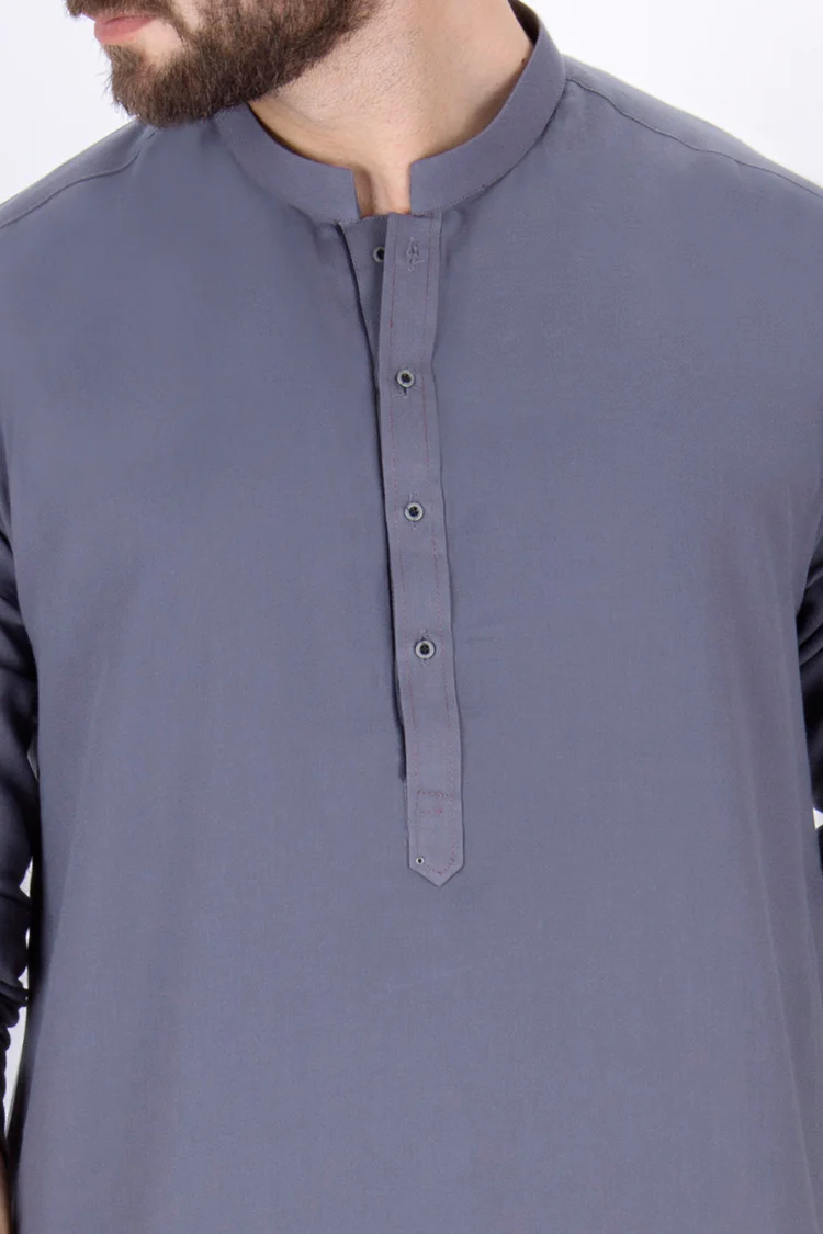 Teal Blue Blended Kurta - AL-K-687 - Image 2