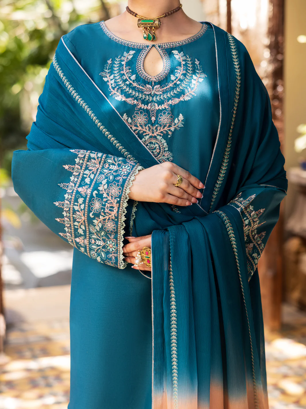 Turquoise Stitched 3Pc - ALP-3PS-2602 - Image 3